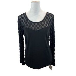 Brand new with‎ Tags Clara Sun Woo Long Sleeve Black Blouse Size Medium